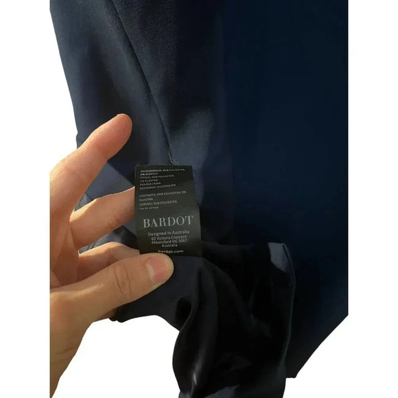 Bardot Carmelle Navy Blue Ruffled Square Neck Cocktail Dress - Picture 11 of 11